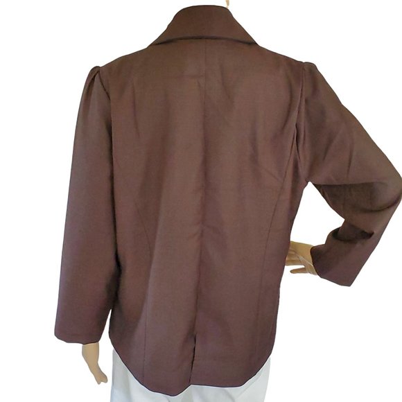 S. Salvatore Chocolate Brown Women's M Blazer Jacket Buttons Pockets - Picture 8 of 12